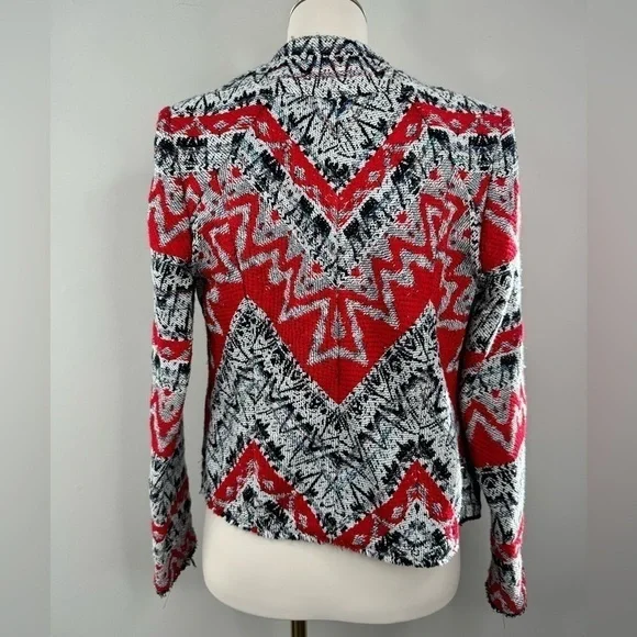 IRO Paris Tweed Jacquard Jacket Size 36 Small Multicolor Cropped Blazer - Picture 9 of 11
